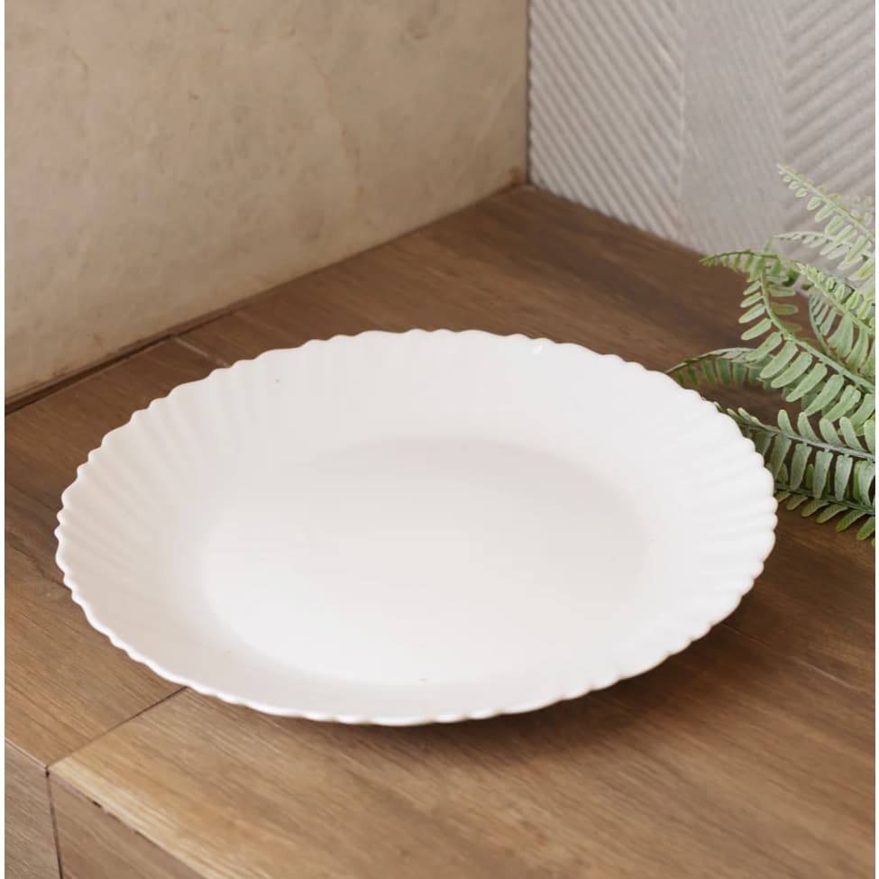 PRATO SOBREMESA NEVADA 19CM BRANCO OPALINO - LYOR - 220985
