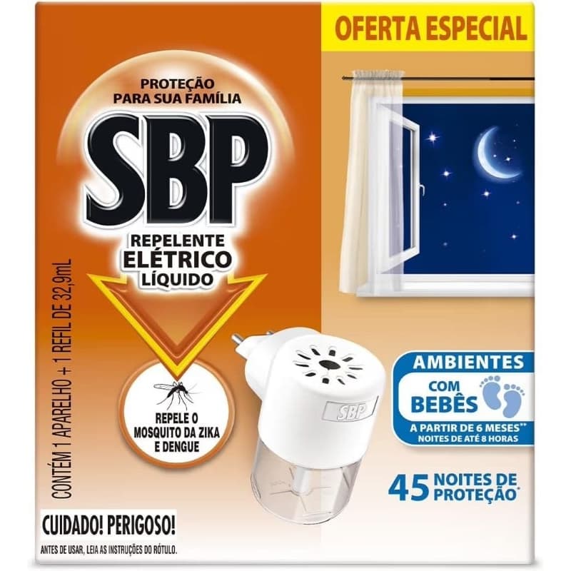 Repelente Elétrico Líquido SBP - Eficaz e Prático com Fragrância Suave