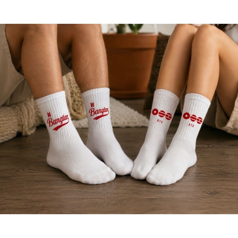 Kit 3 Pares Meia BTS Army Cano Alto Branca Unissex Tam 36 ao 42