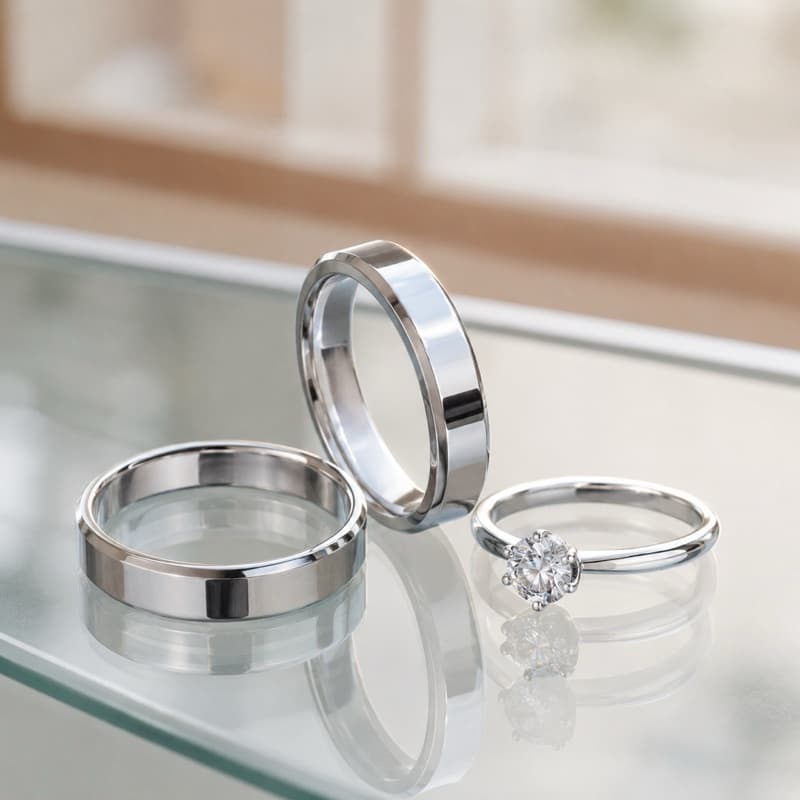 aliança chanfrada cor prata 925 feminino masculino 4mm + anel solitário casamento noivado compromisso namoro