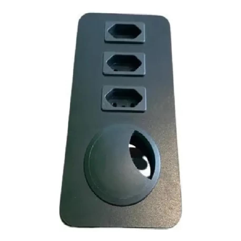Suporte Tomadas Embutir Mesa 3 Tomada Eletrica 1 Passa fio Pronta Entrega