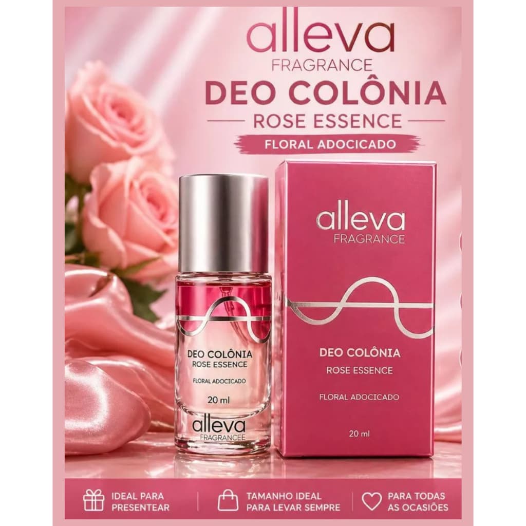 Deo Colônia Alleva Fragrance 20ml – Perfume Feminino Floral Adocicado