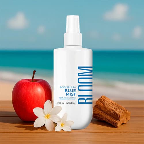 Kit Body Splash Bloom Blue Mist 200ml Floral Cítrico Refrescante + Loção Hidratante