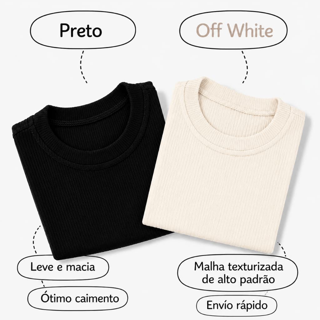 Kit 2 Camisetas Infantis Oversized Menino Malha Texturizada Premium