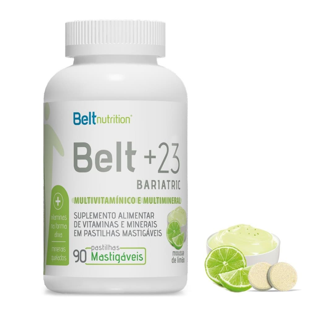 Belt +23 Bariatric Mastigável Mousse d Limão Multivitamínico 90 Pastilhas