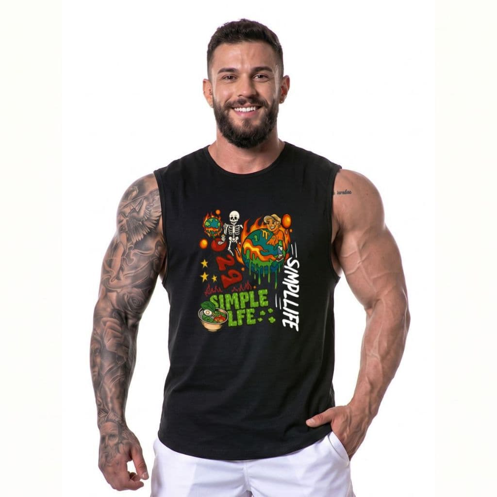Regata Masculina Simple Life Modelo Machão Oversized