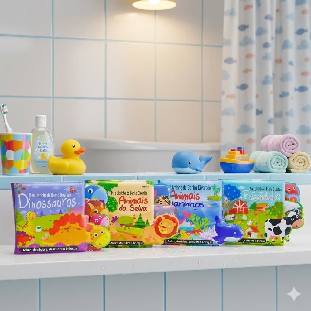 Meu Livro de Banho Divertido Emborrachado Infantil Sensorial para Bebê Livro Impermeável Educativo
