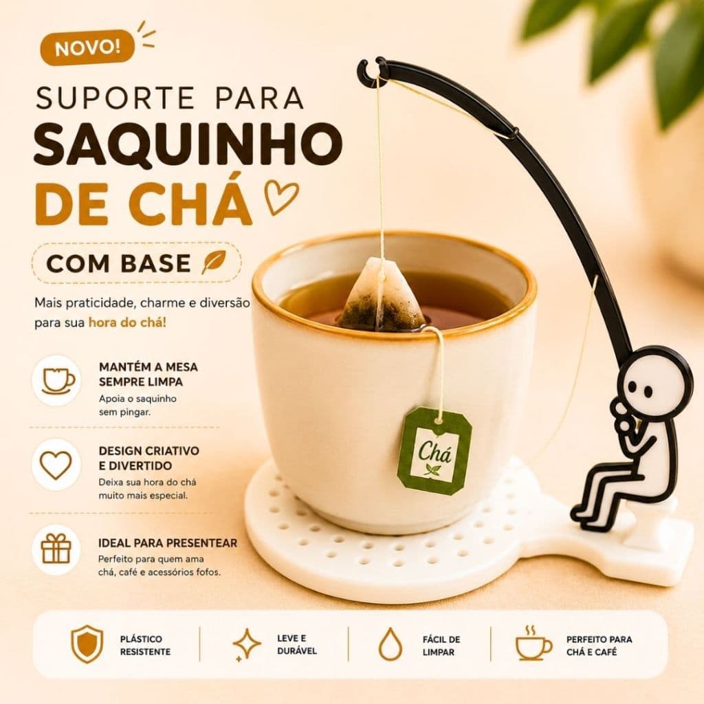 Suporte para Saquinho de Chá com Base | Suporte para Sachê de Chá com Base Criativo