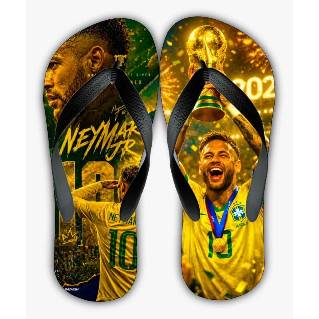 Chinelo de dedo Copa do Mundo Brasil Neymar Junir Taça da Copa Adulto e Infantil Confort