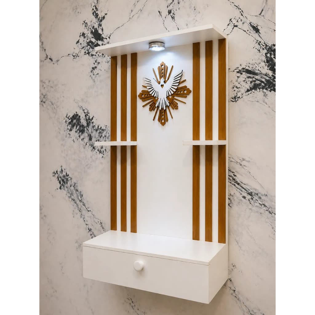 Oratório Altar Parede Ripado Suporte P/ Santo Capela Oração Católica