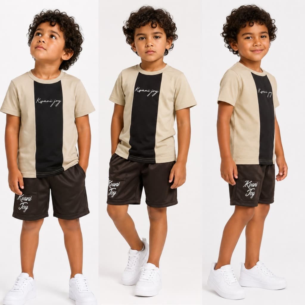 Conjunto Masculino Infantil Camisa e Short de Verão Roupa infantil para meninos camisa e bermuda