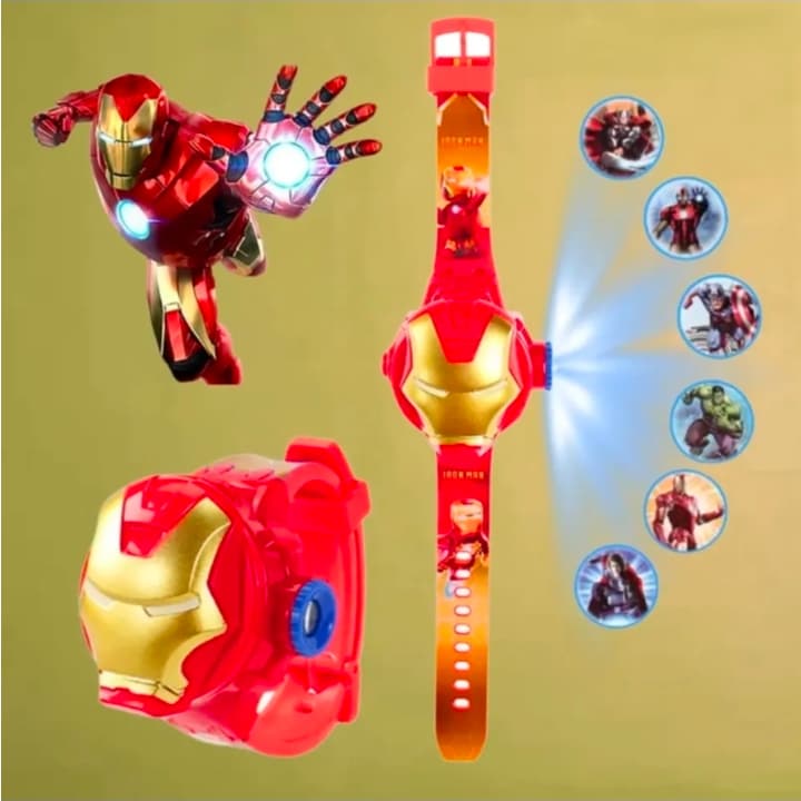 Relógio Infantil Projetor De Imagens 3D - Homem De Ferro