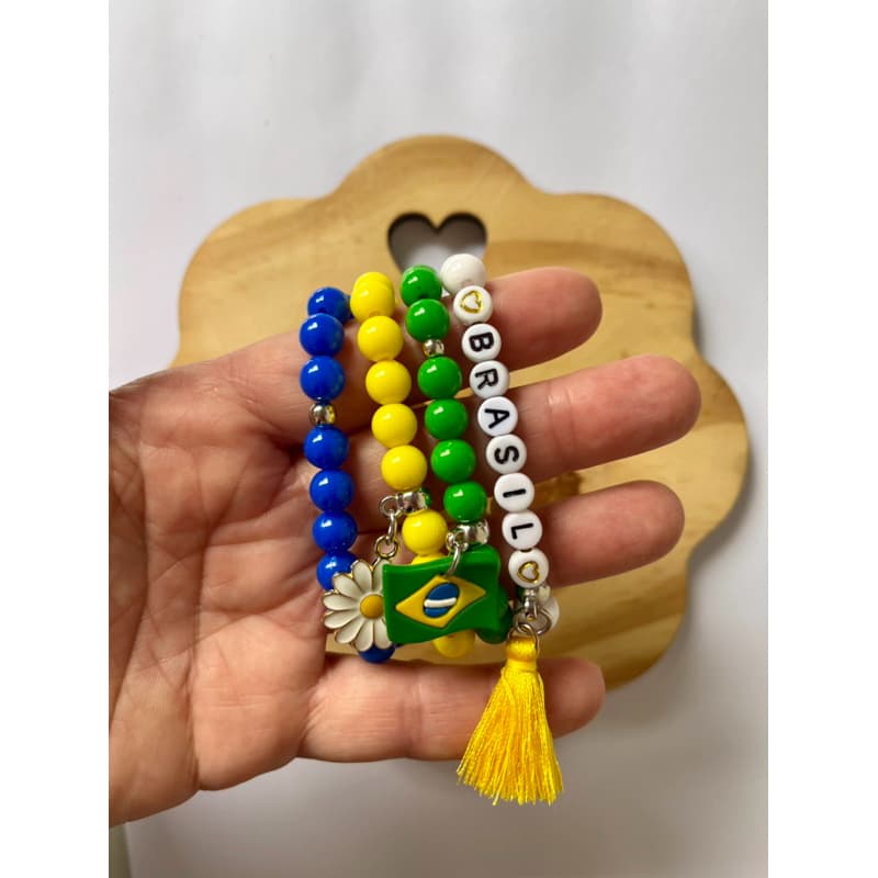 Kit Pulseira infantil Brasil / Copa do mundo
