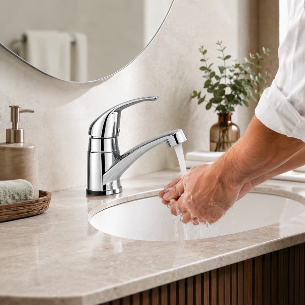 Torneira Monocomando para Banheiro/Lavatório de Mesa Cromada Alta Durabilidade e Fácil Instalação