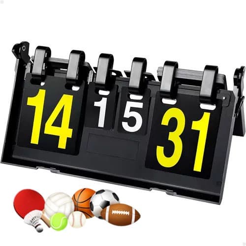 Placar de Mesa Dobrável Flip Score Profissional – Contador de Pontos e Sets para Tênis de Mesa e Esportes