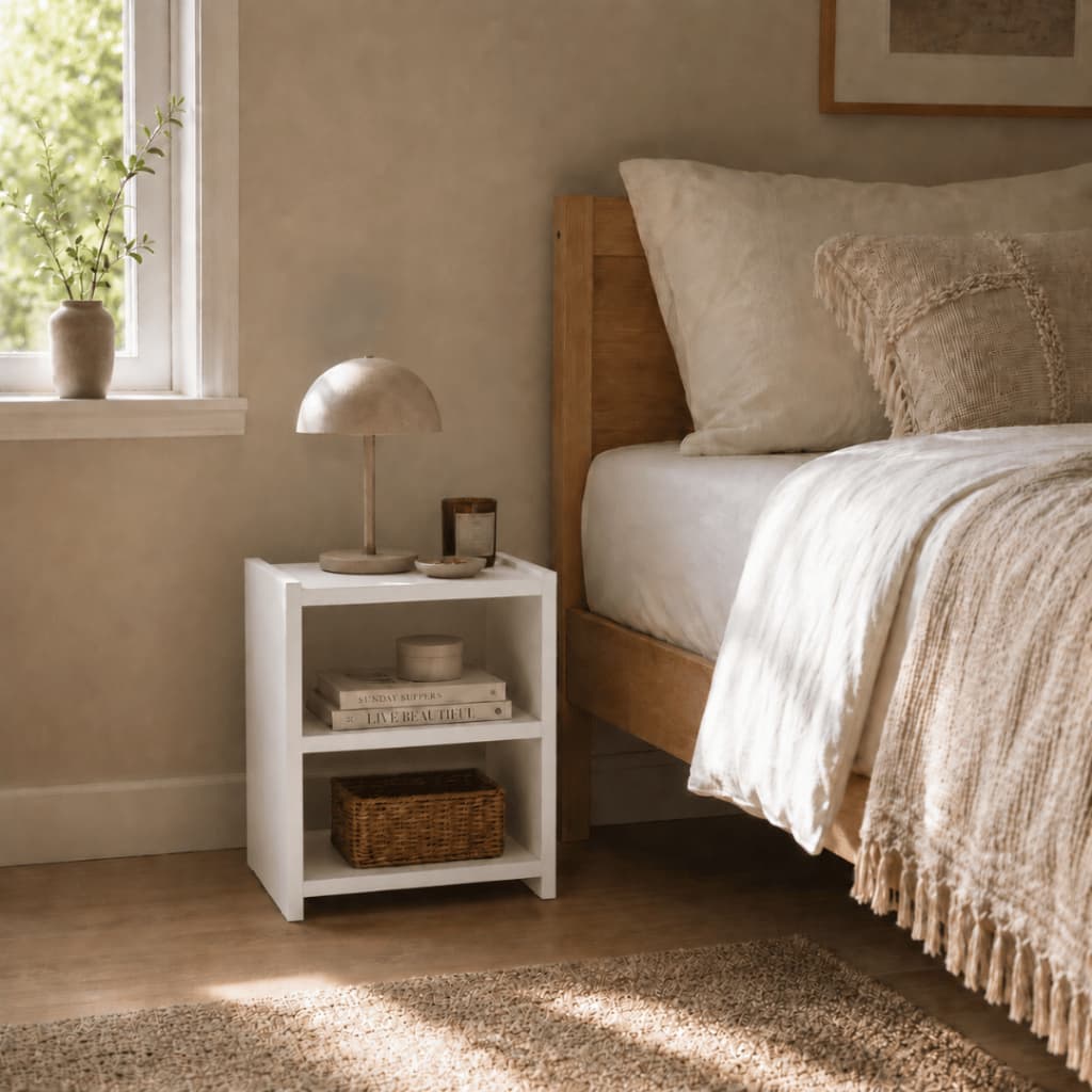 Mesa Cabeceira Quarto Nicho Retrô Criado Mudo Cama MDF