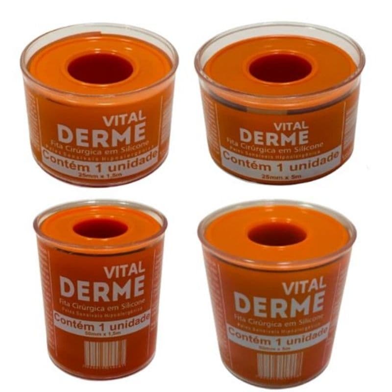 Fita de Silicone Cirúrgica Vital Derme 2,5cm x 1,5m para Cicatriz e Queloide