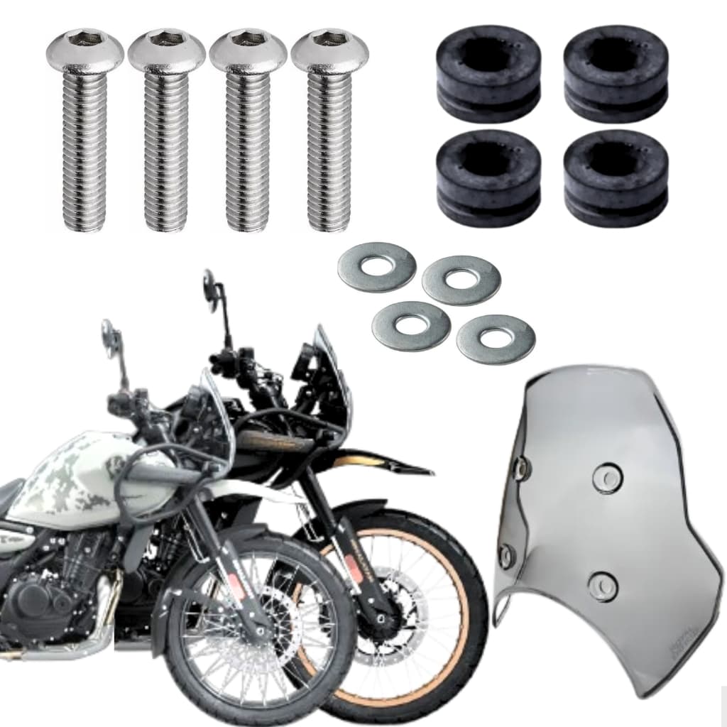 Kit Buchas Parafusos Inox Arruelas Himalayan 450 P/ Bolha Parabrisa Royal Enfield