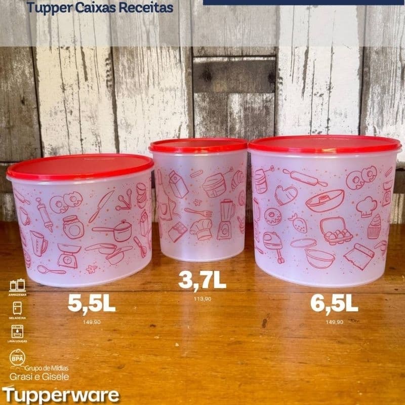 Tupperware Caixa Receitas Tupperware/ Porta Mantimentos Tupperware