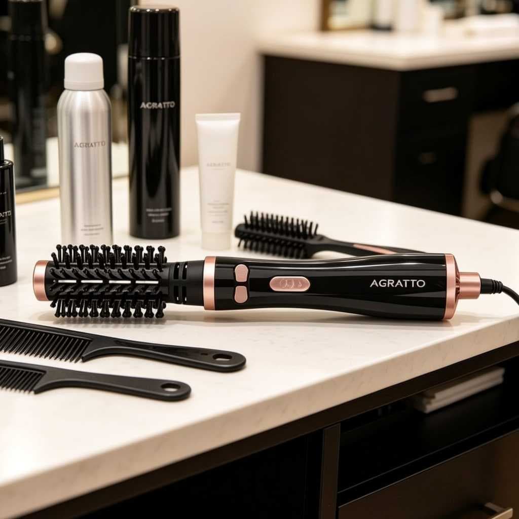 Escova alisadora de cabelo rotativa bivolt  Agratto