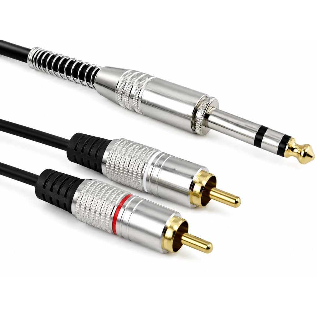 Cabo Audio Auxiliar 2 Rca X P10 Estereo Blindado Profissional 1.8M