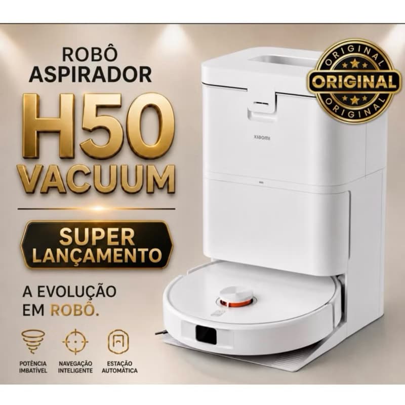 Robô de Limpeza Xiaomi Robot Vacuum H50 Base de autoLimpeza versão global original lacrado