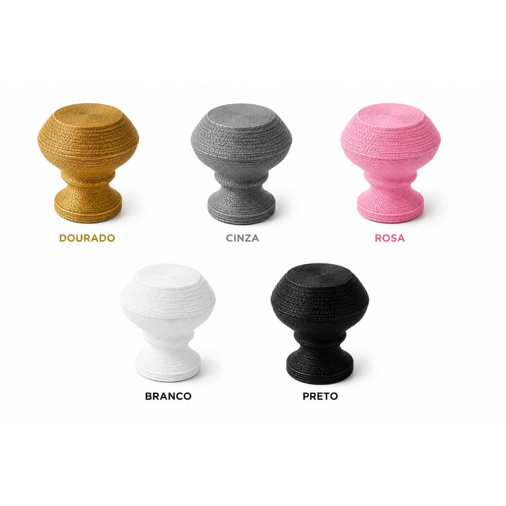 Puxador de Móveis Gavetas e Armários Colorido Kit 3/5/6/8/10/15 Modelo Luxor