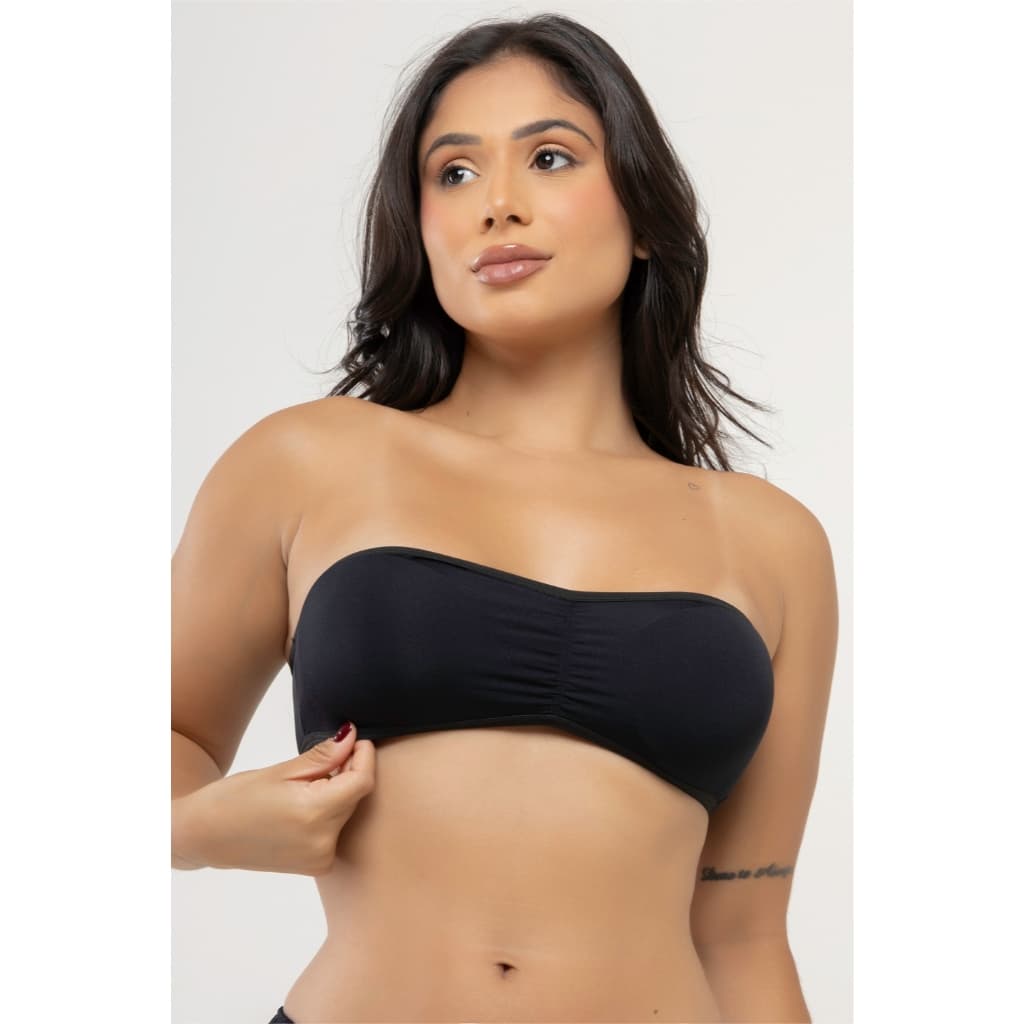 Top Sutiã Faixa Tomara que Caia Sem Alças Com Bojo Adulto Feminino Zoore Store
