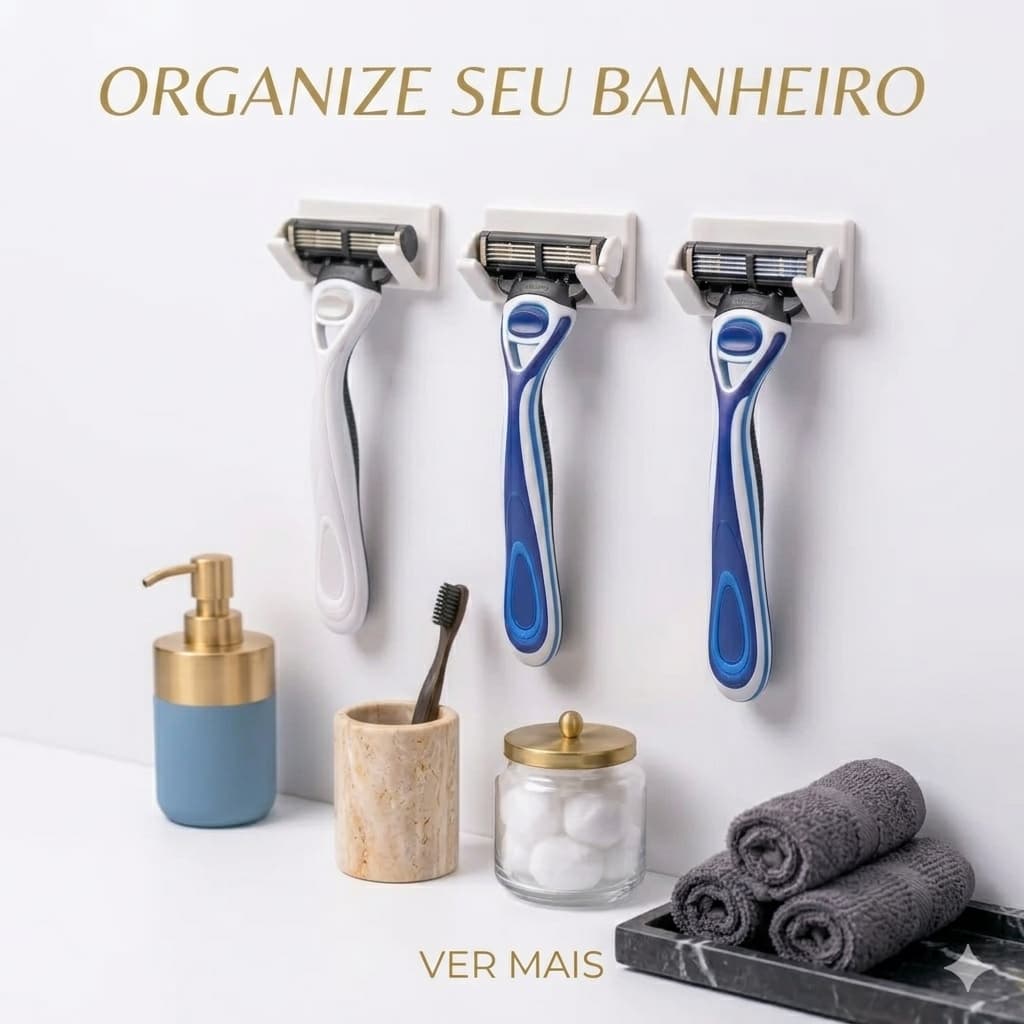 Suporte Porta Lâmina Gilete Aparelho de Barbear Banheiro