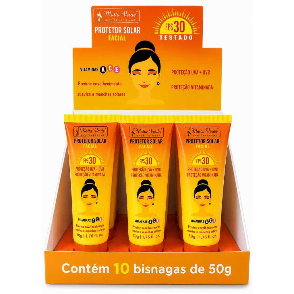 Kit 10 Protetor Solar FPS 30 Proteção Vitaminada Revenda