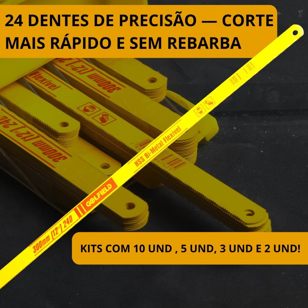 Lâmina de Serra Bimetal 300 mm (12”) – 24 Dentes Corte de Aço e Metais Em Geral - Golfield