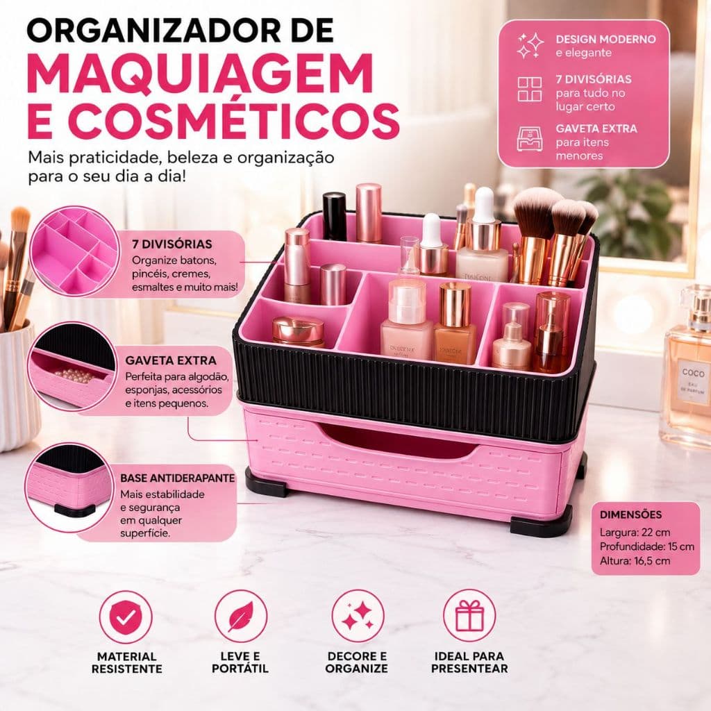 Organizador Modular de Maquiagem e Cosméticos