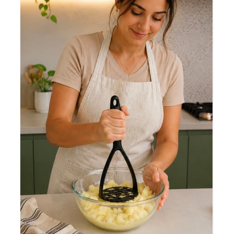 Amassador De Batata Manual Nylon Para Purê Legumes Cozinha Antiaderente 24,5cm