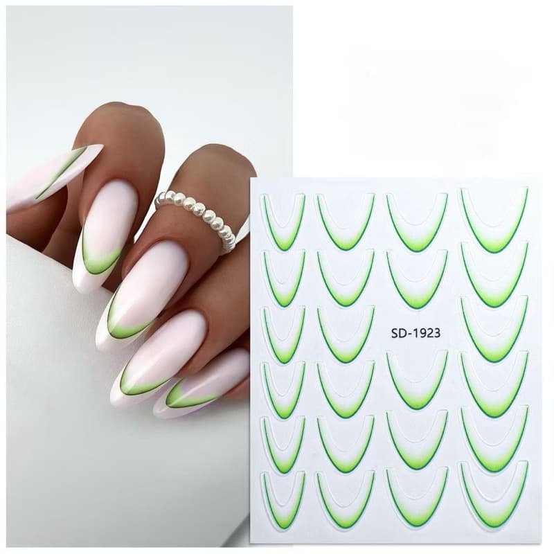 Kit 10 Cartelas Adesivos Para Francesa  Manicure Adesivo De Unha Francesinha Reversa Unhas Nail Art