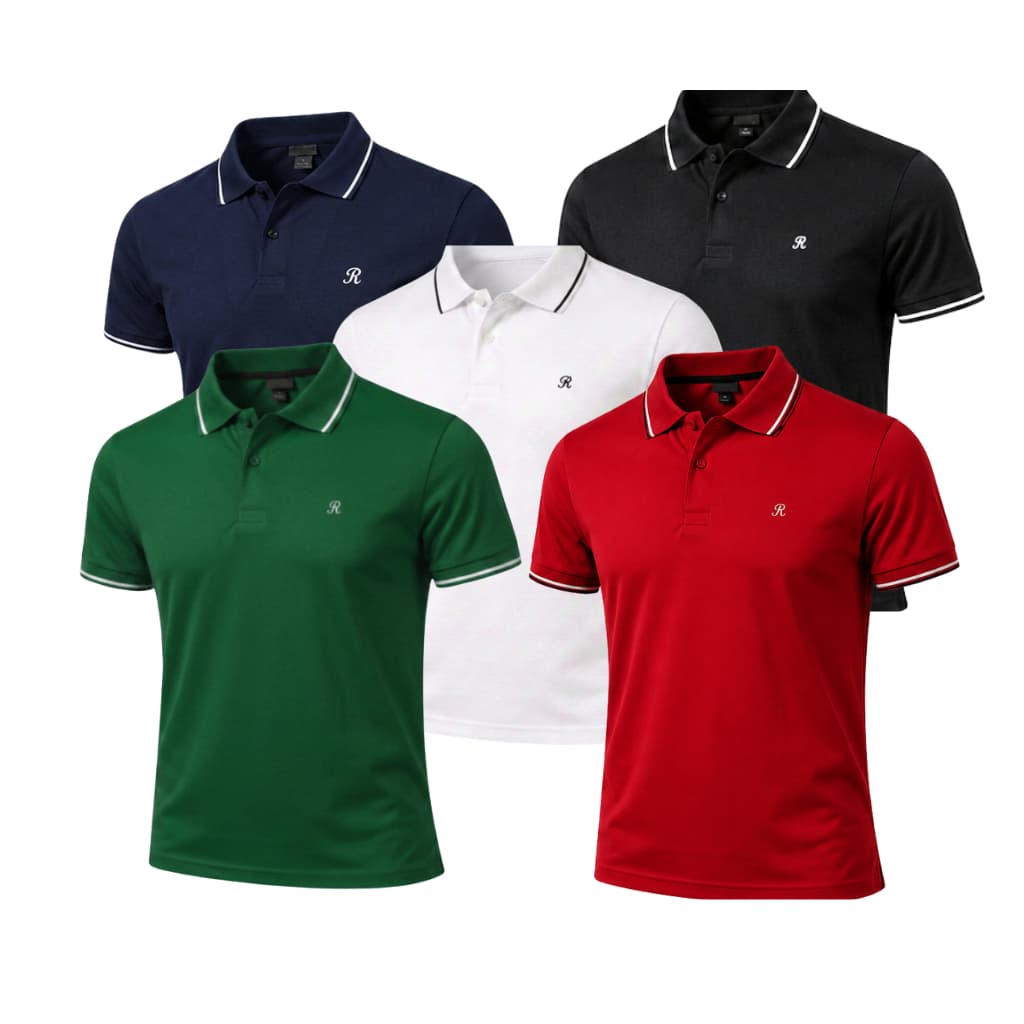 Kit 5 Camisa Gola Polo Masculina 100% Algodão Várias Cores Camisa Básica para Homem
