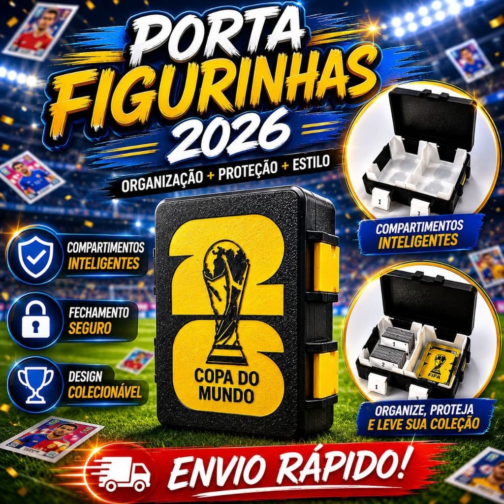 Porta Figurinhas Copa do Mundo 2026 Resistente Com divisórias inteligentes  Box para 450+ figurinhas