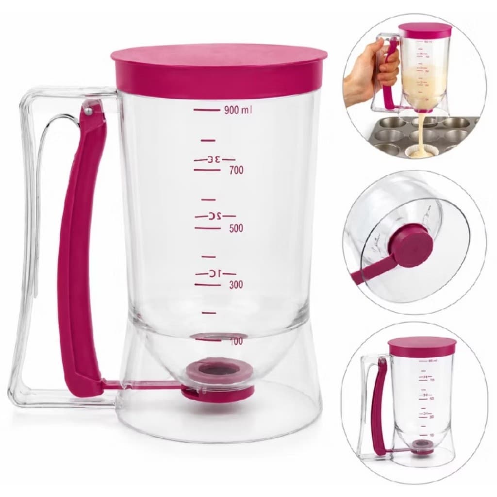 Jarra Medidora de Massas 900ml Utensilio Doméstico Para Crepe Waffle E Confeitaria