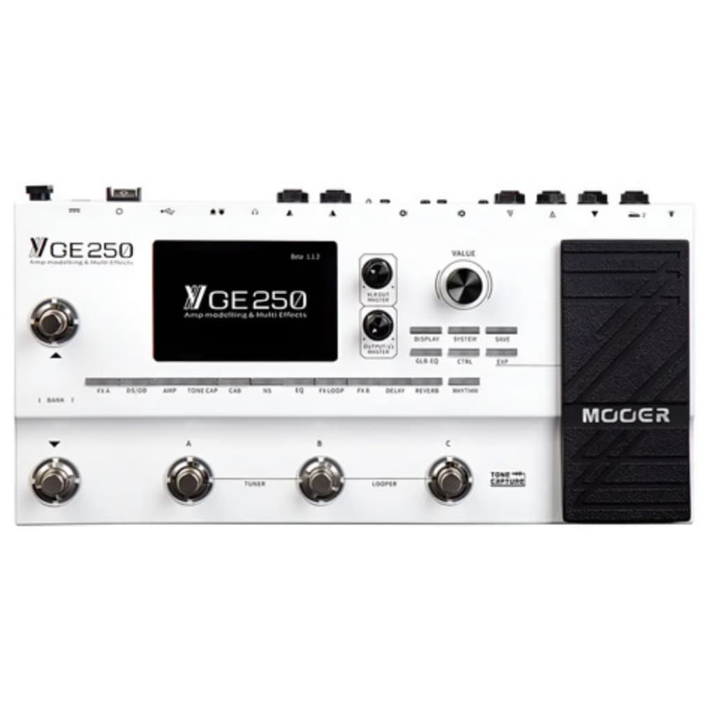 Pedaleira Guitarra Multi Efeitos Ge250 Mooer Looper Branco