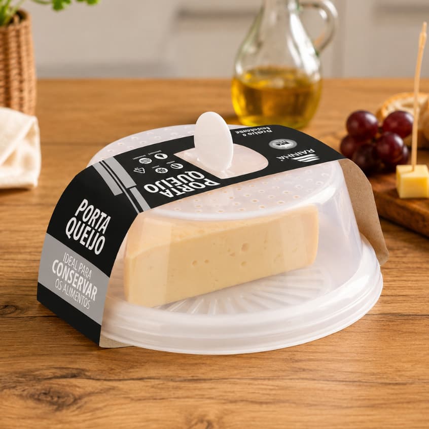 Queijeira Porta Queijo Com Tampa Redonda Cozinha Alimento Cores Sortidas