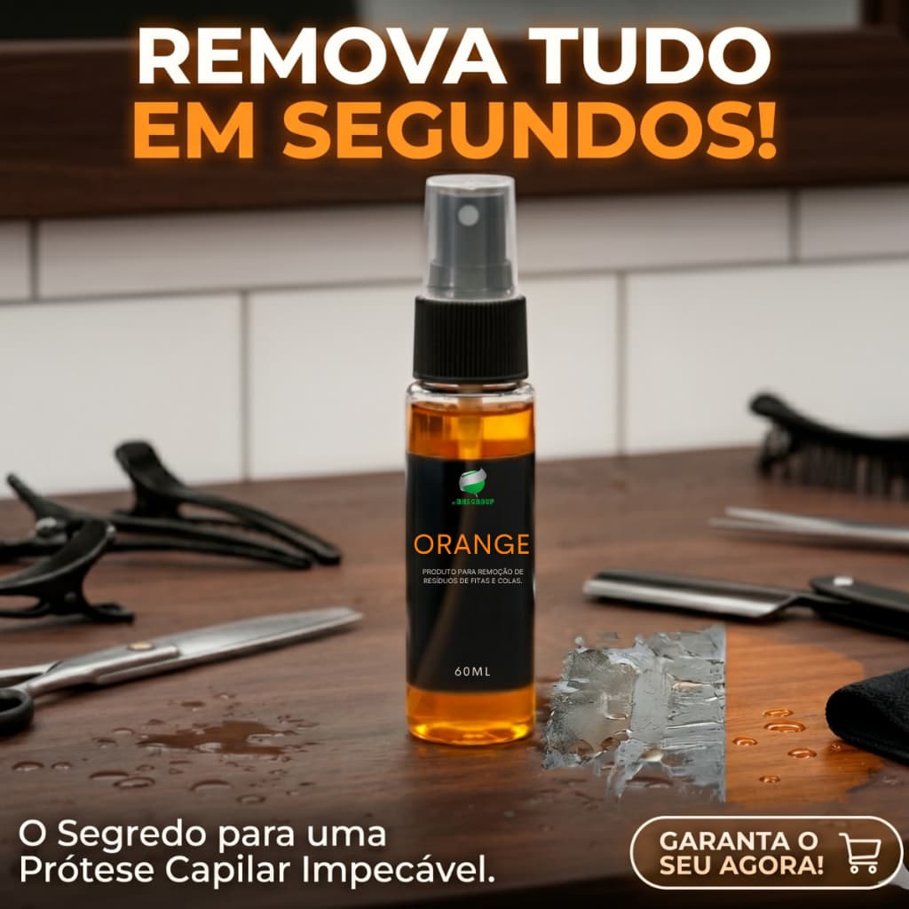 Removedor Orange 60ml Para Resíduos De Colas e Fitas Na Prótese Capilar E Peruca Envio Imediato