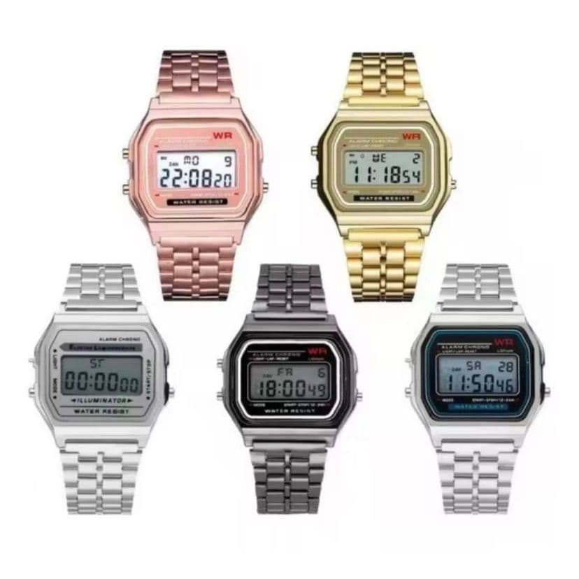 RELOGIO DIGITAL PULSEIRA AÇO Masculino Aço Inoxidável | Visor Vidro Mineral, Resistente a Respingos e Suor