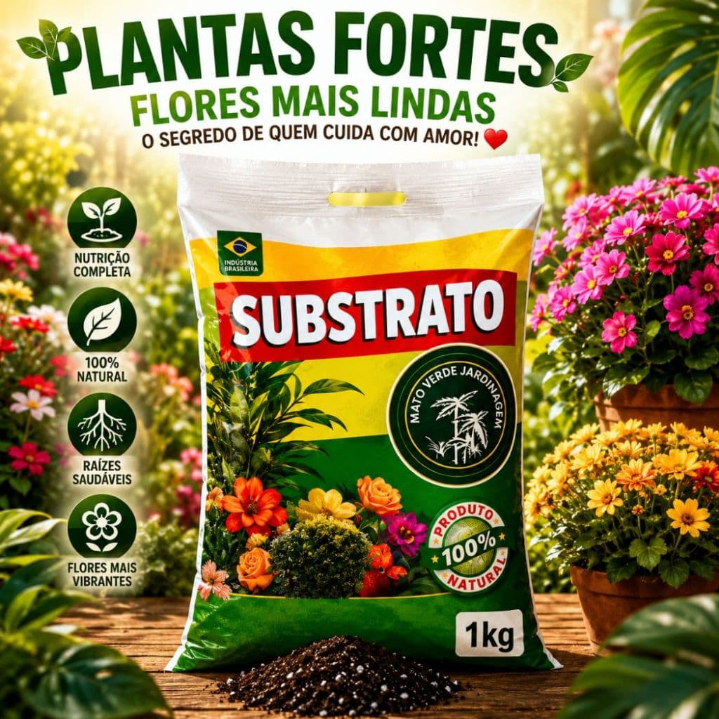 Substrato Natural para Todas as Plantas Pronto Uso Vasos Floreiras Jardim Mais Crescimento Flores