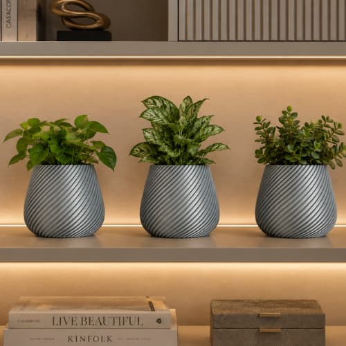Kit de 3 de Vasos de mudas Impressão 3D de Alta Qualidade
