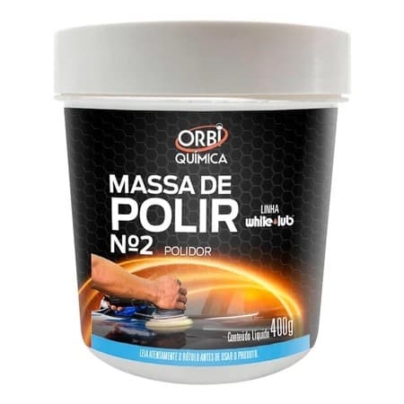 Massa Polir Branca Carro Alta Performance N:2 de 400g Orbi Química