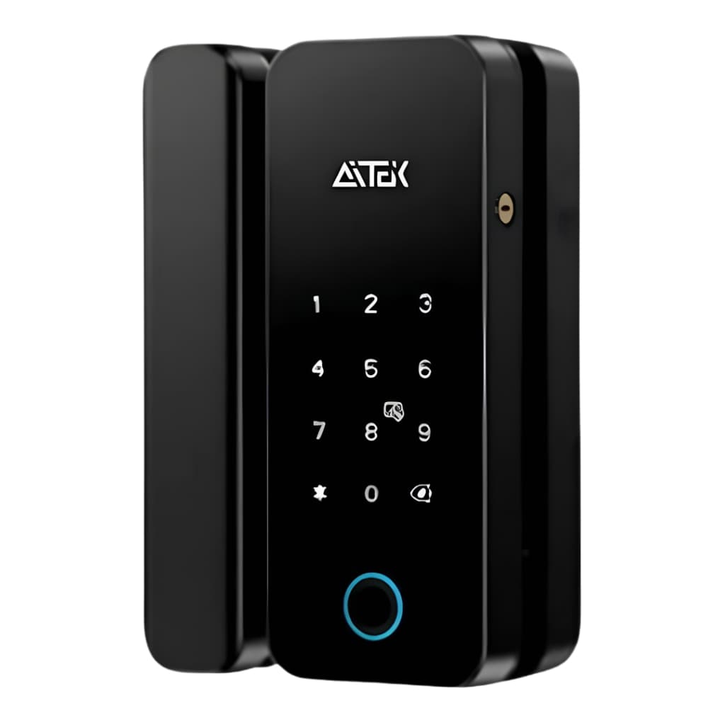 Fechadura Digital para Porta de Vidro Sem Furo Impressão Digital e Cartão RFID 0.5s Desbloqueio