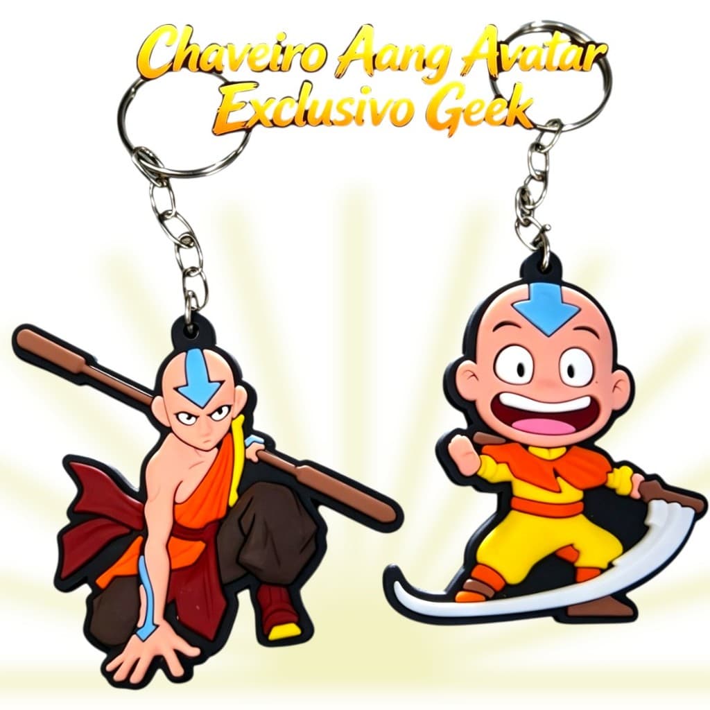 💎 Kit 40 Chaveiros Emborrachados  Avatar Aang Auto Relevo