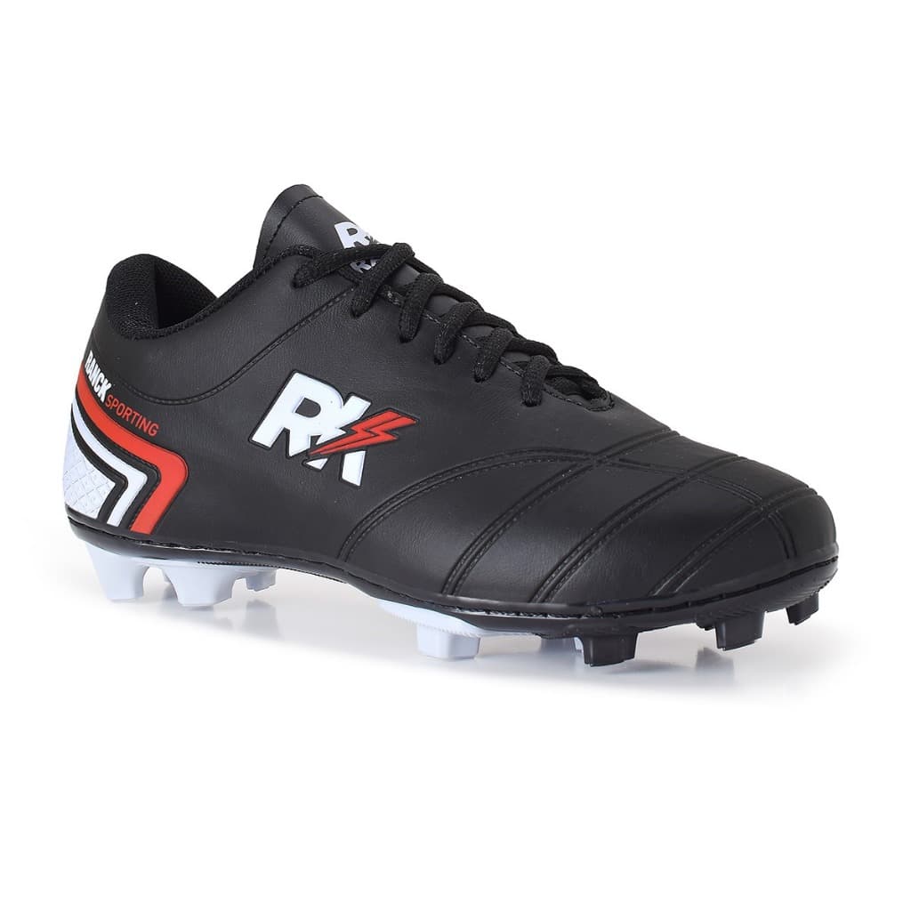 Chuteira Masculina de Campo Ranck Sporting Preto com Vermelho
