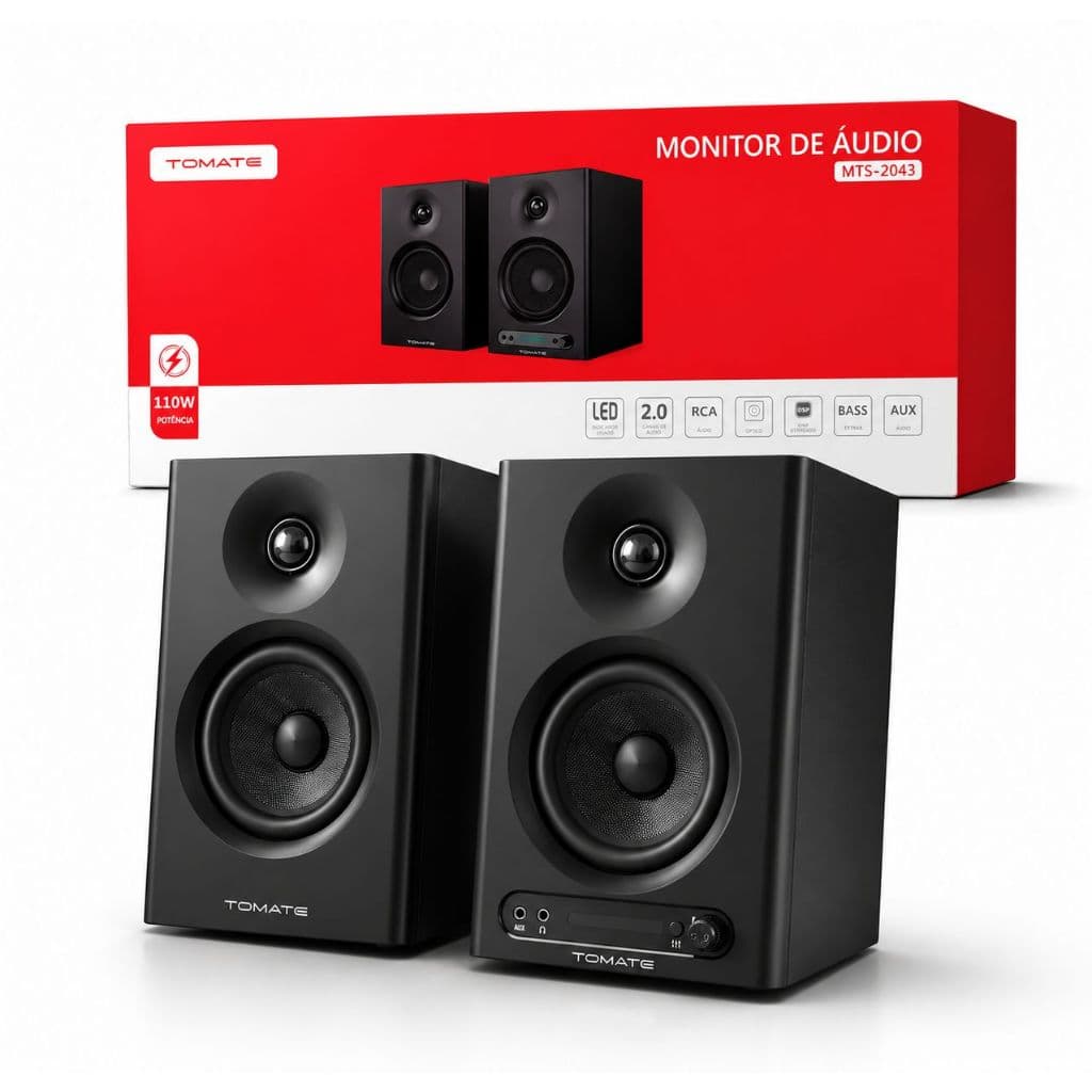 Caixa Som Tomate Monitor De Áudio 110w Bivolt Alta Qualidade MTS-2043