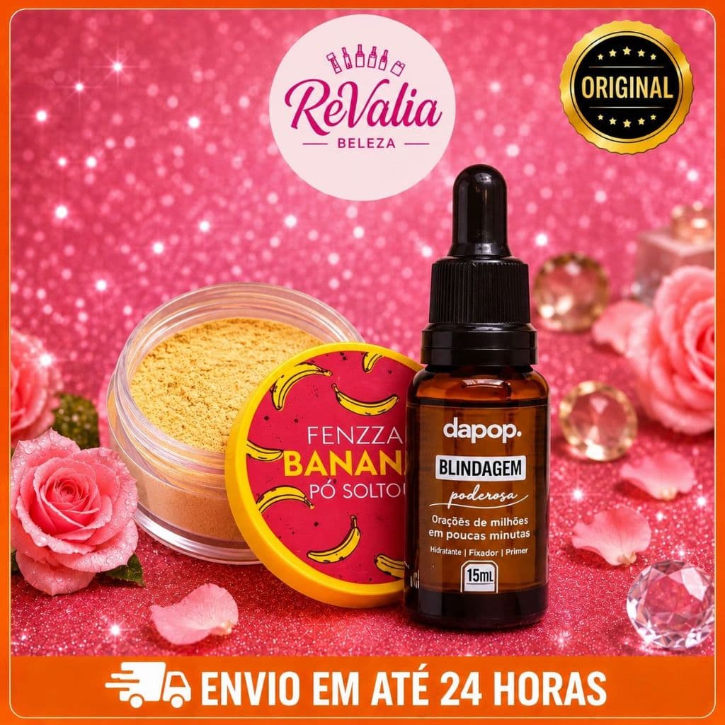 Kit Make Blindagem Dapop com Pó Banana Fenzza | Efeito Matte, Selagem e Longa Duração