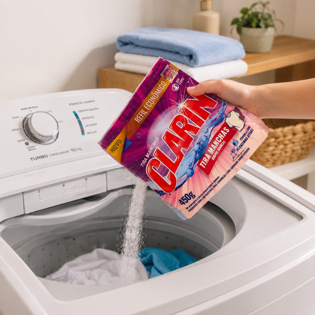 Tira Manchas Roupa Branca 450g Refil Econômico Removedor de Manchas Enzimas Ativas Sem Cloro